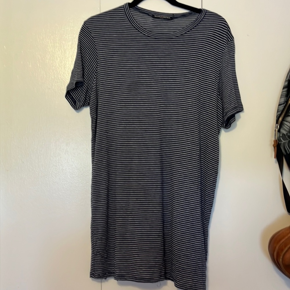 Brandy Melville Navy and White striped t-shirt dress